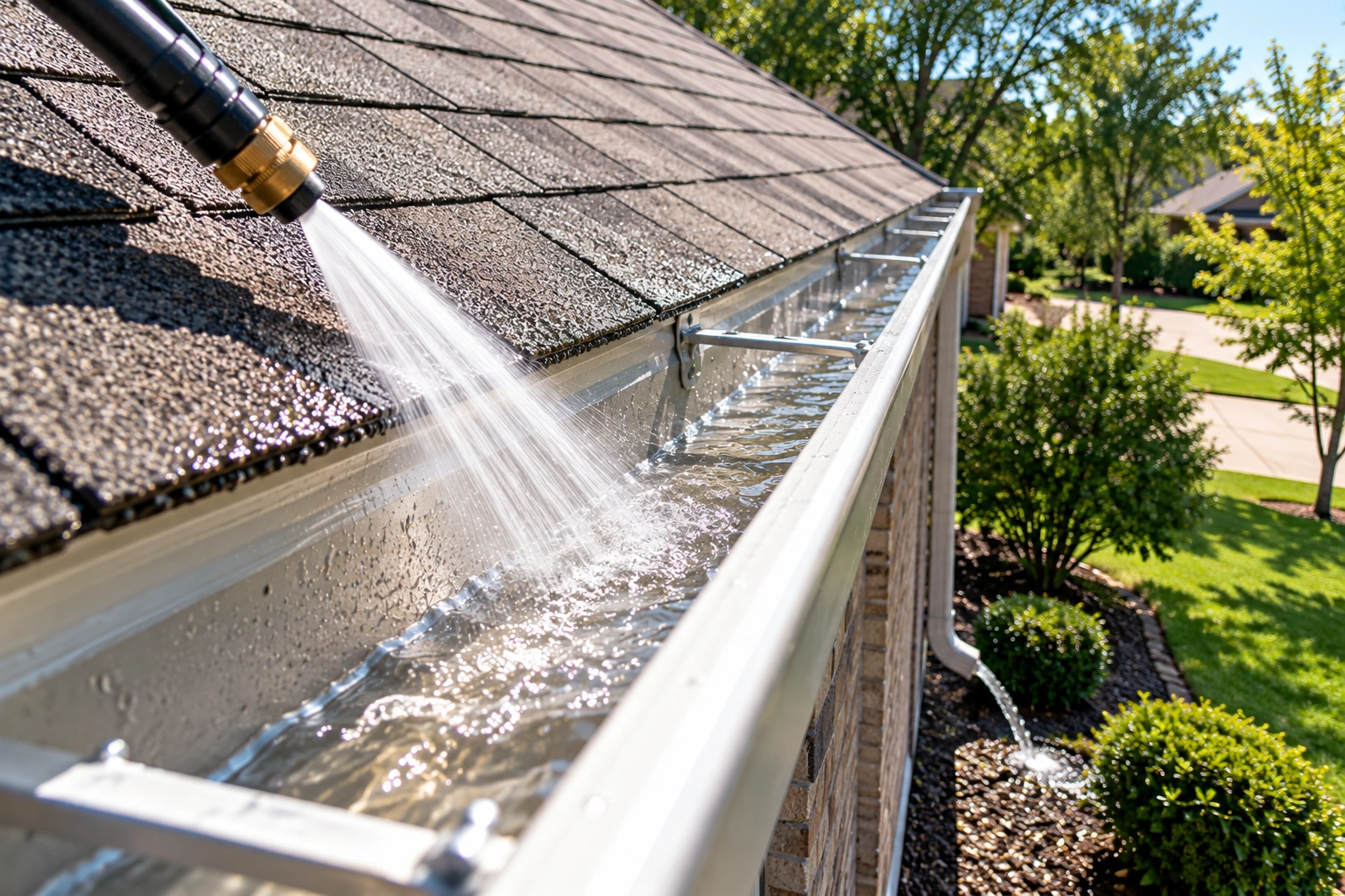Professional gutter cleaning and gutter flushing service in Tulsa, Oklahoma
